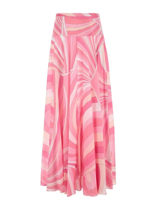 Pink Graphic Printed Maxi Dress
