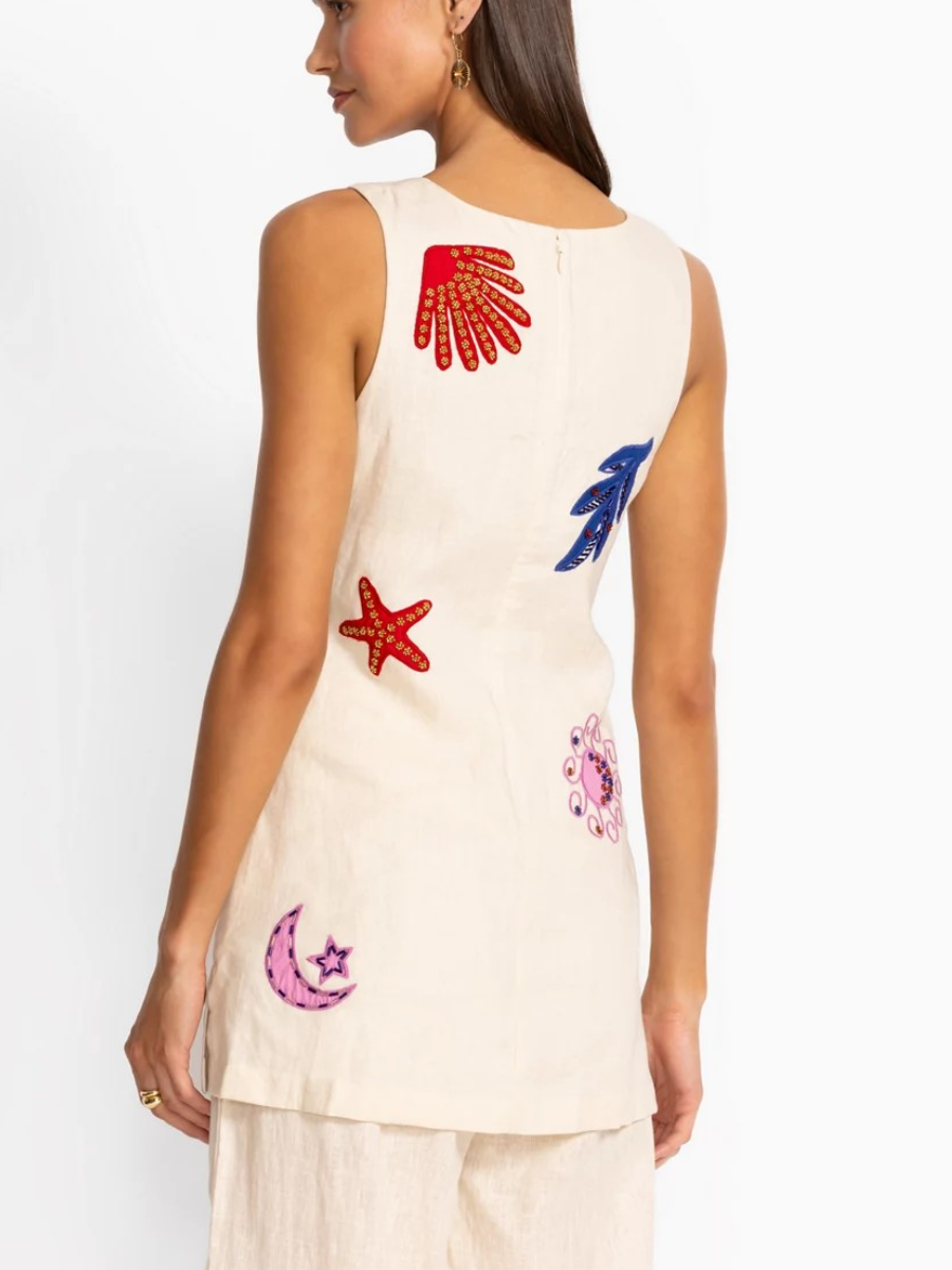 Seaside Series Printed Wide Leg Pant Suit