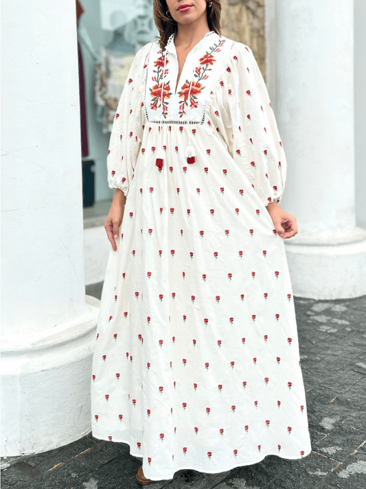 Embroidered Handmade Smock Dress