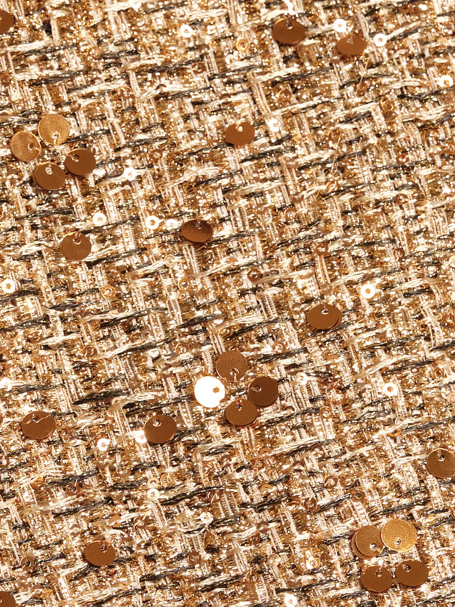 Shimmering Metallic Tweed Mod Dress