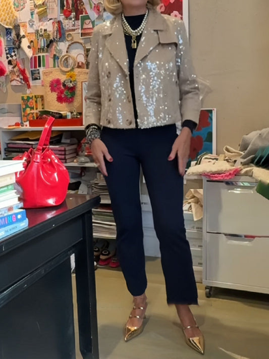 Fashion Double-breasted Sequin Jacket