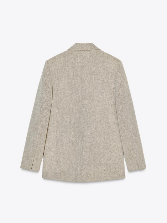Straight Blazer with Padded Shoulders