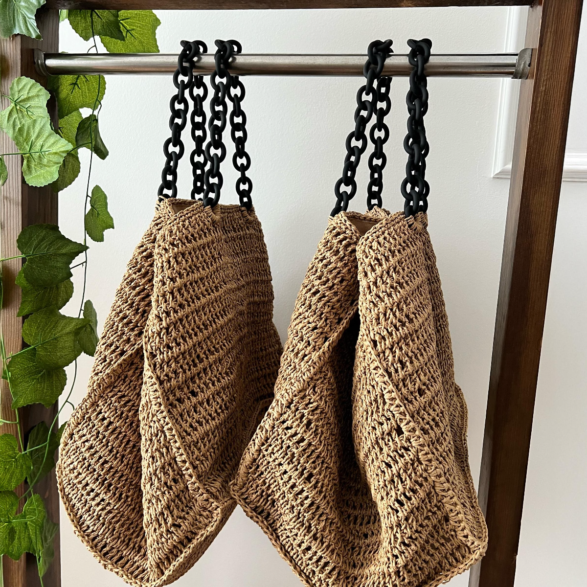 Handmade Paper Yarn Crochet Tote Bag