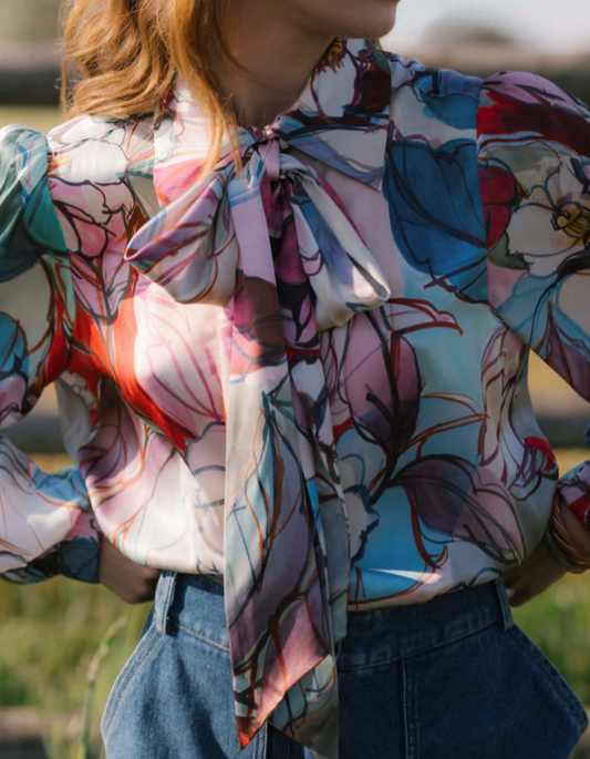 The Flowy Demure Floral Blouse