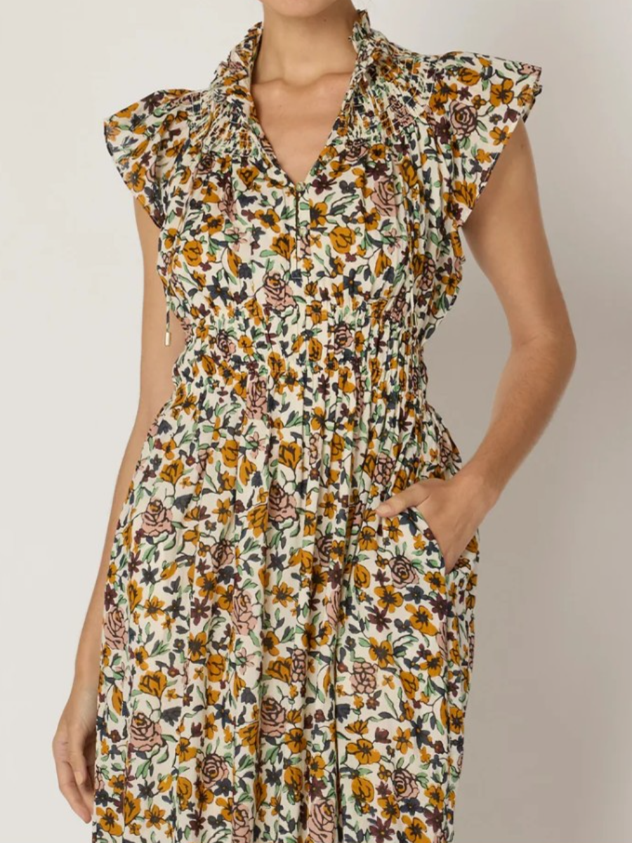 Flower Print Summer Ankle Dress