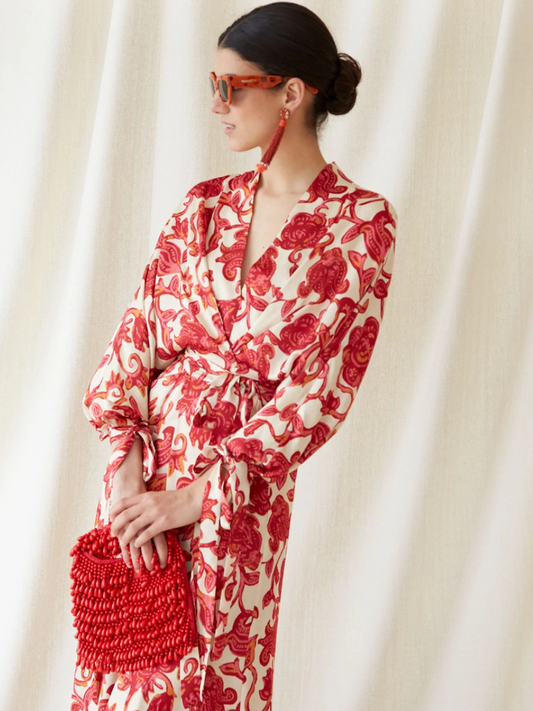 Rose Printed Canton Dress