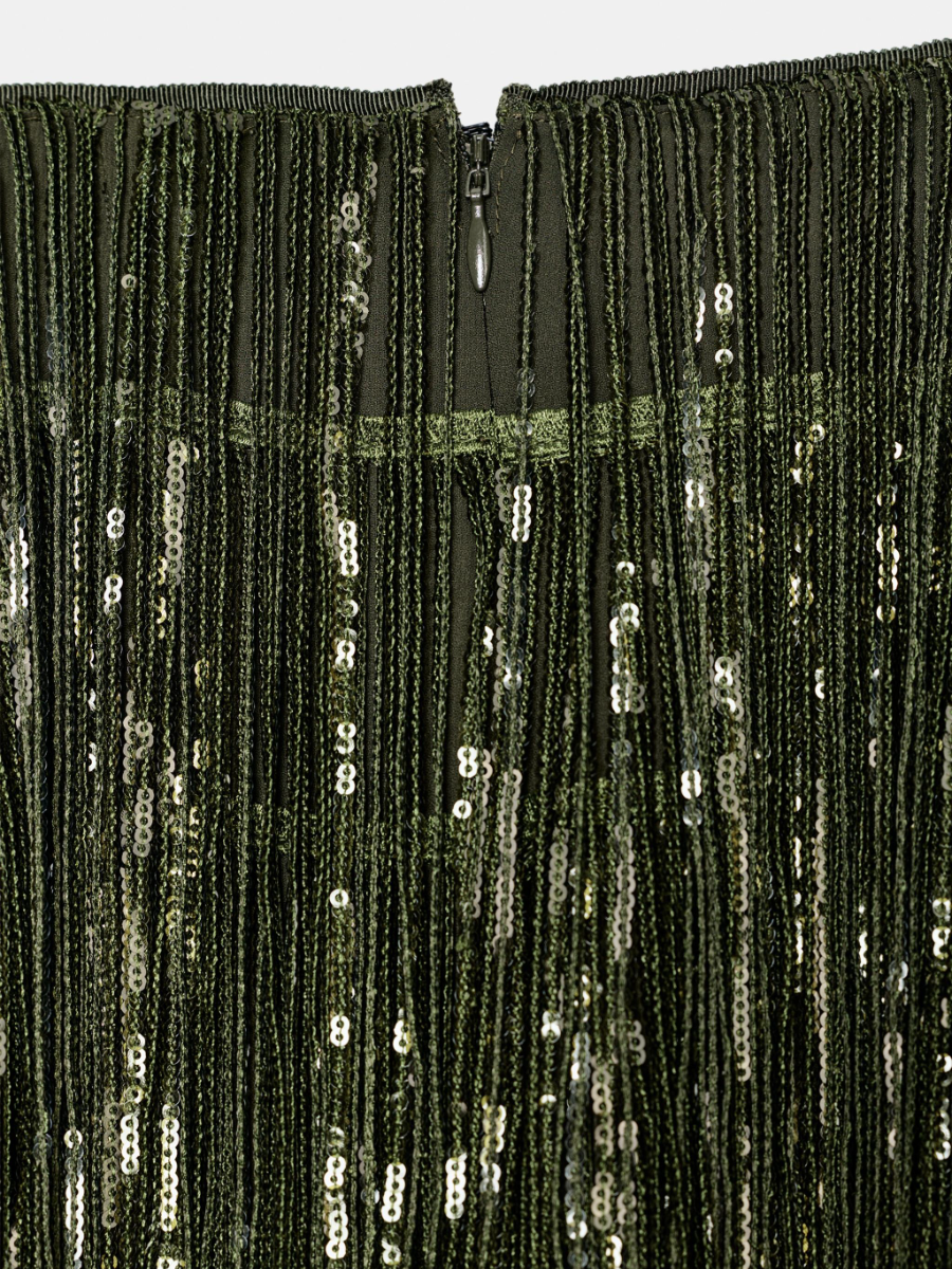 FRINGED SEQUIN SKIRT