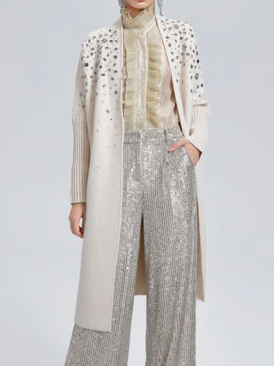 Crystal Beaded Embellished Coat