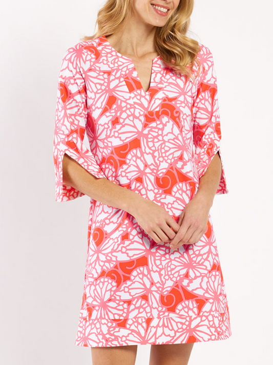 Megan Tunic Small Wings Coral Mini Dress
