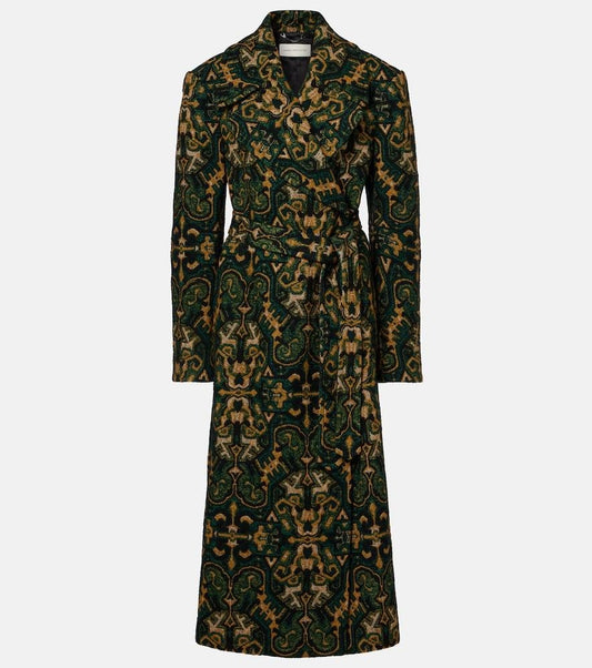 Women's Green Rafaella Printed Coat